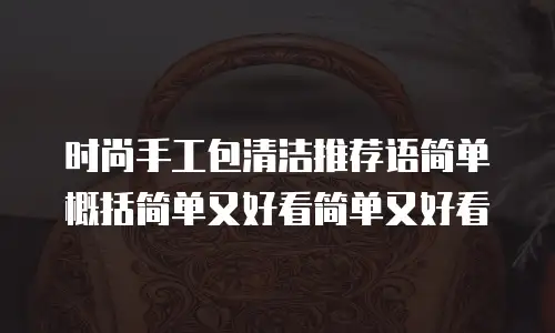 时尚手工包清洁推荐语简单概括简单又好看简单又好看