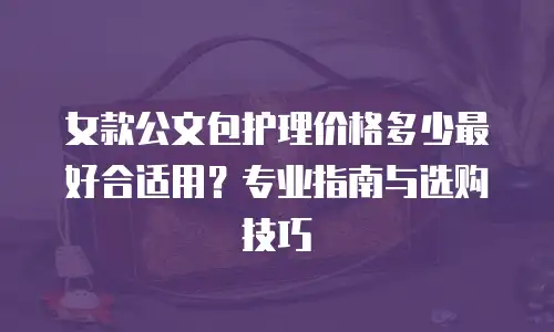 女款公文包护理价格多少最好合适用？专业指南与选购技巧