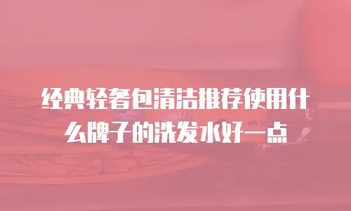 经典轻奢包清洁推荐使用什么牌子的洗发水好一点