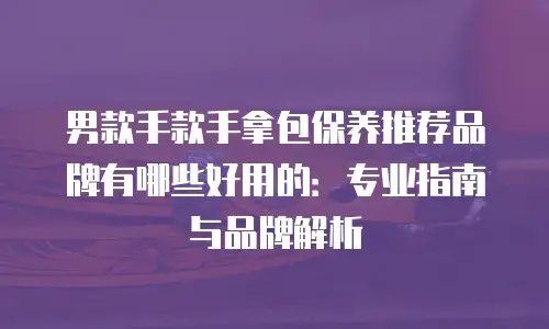 男款手款手拿包保养推荐品牌有哪些好用的：专业指南与品牌解析