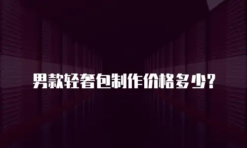 男款轻奢包制作价格多少？