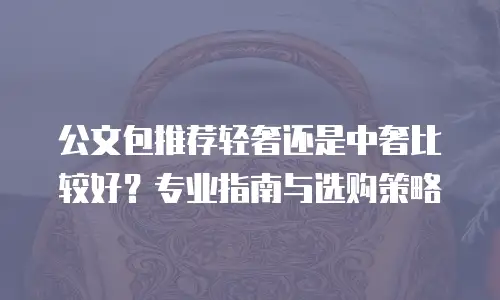 公文包推荐轻奢还是中奢比较好？专业指南与选购策略