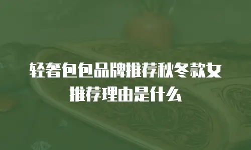 轻奢包包品牌推荐秋冬款女推荐理由是什么