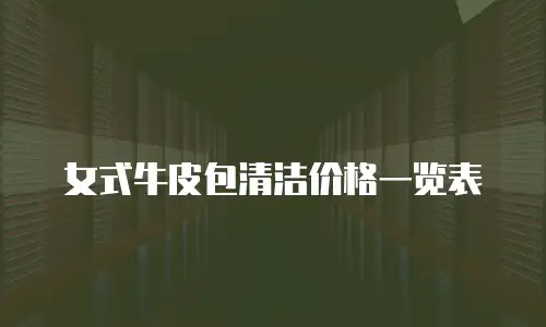 女式牛皮包清洁价格一览表