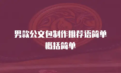 男款公文包制作推荐语简单概括简单