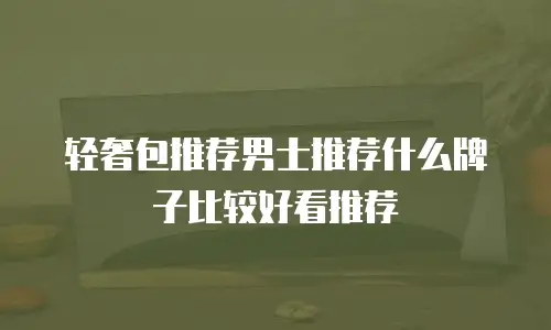 轻奢包推荐男士推荐什么牌子比较好看推荐