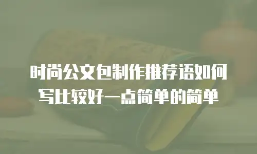 时尚公文包制作推荐语如何写比较好一点简单的简单