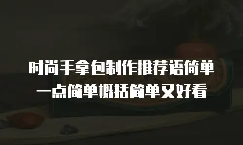 时尚手拿包制作推荐语简单一点简单概括简单又好看