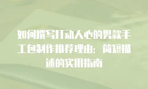 如何撰写打动人心的男款手工包制作推荐理由：简短描述的实用指南