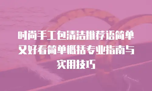 时尚手工包清洁推荐语简单又好看简单概括专业指南与实用技巧 