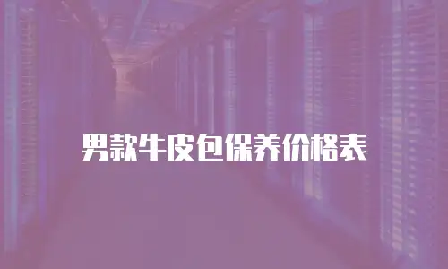 男款牛皮包保养价格表