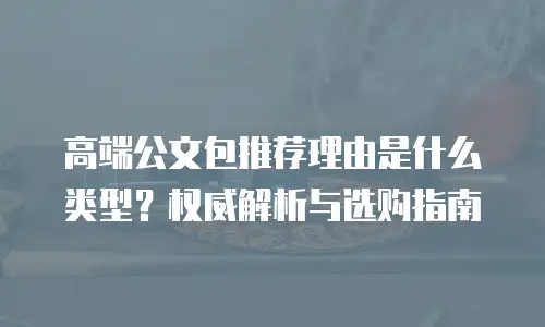 高端公文包推荐理由是什么类型？权威解析与选购指南