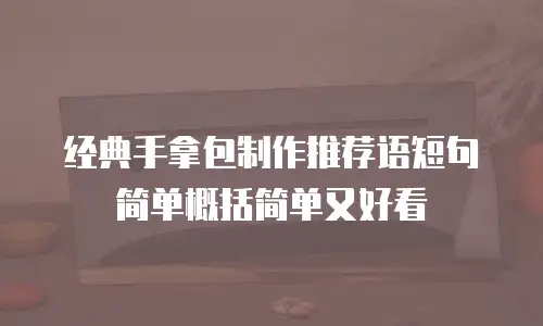 经典手拿包制作推荐语短句简单概括简单又好看