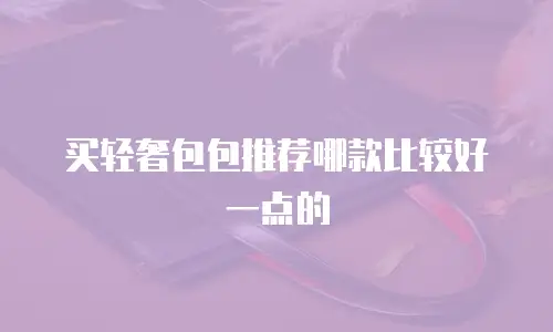 买轻奢包包推荐哪款比较好一点的