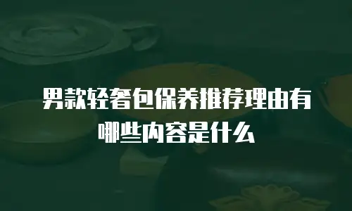男款轻奢包保养推荐理由有哪些内容是什么