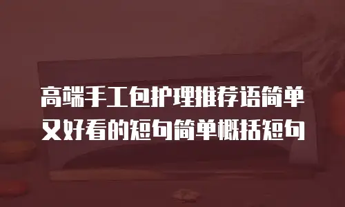 高端手工包护理推荐语简单又好看的短句简单概括短句