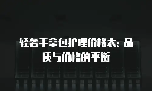 轻奢手拿包护理价格表: 品质与价格的平衡