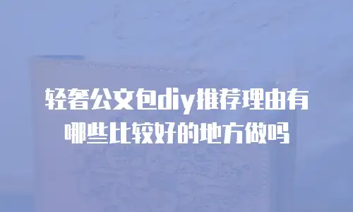 轻奢公文包diy推荐理由有哪些比较好的地方做吗