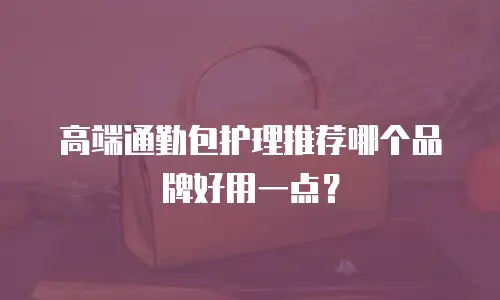 高端通勤包护理推荐哪个品牌好用一点？