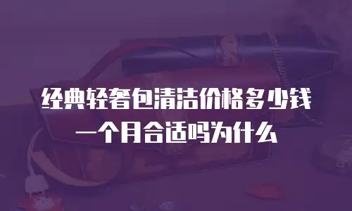 经典轻奢包清洁价格多少钱一个月合适吗为什么