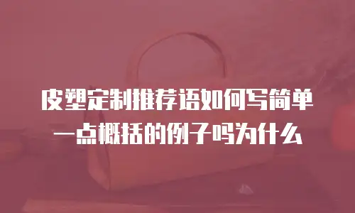 皮塑定制推荐语如何写简单一点概括的例子吗为什么