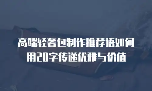 高端轻奢包制作推荐语如何用20字传递优雅与价值 