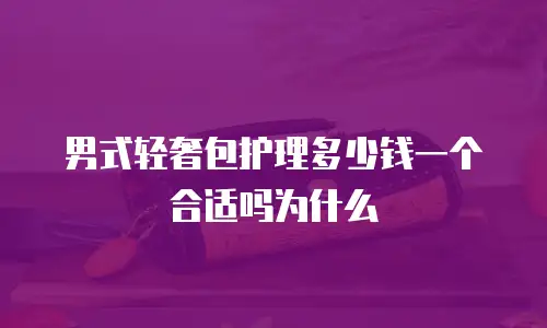 男式轻奢包护理多少钱一个合适吗为什么