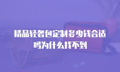 精品轻奢包定制多少钱合适吗为什么找不到