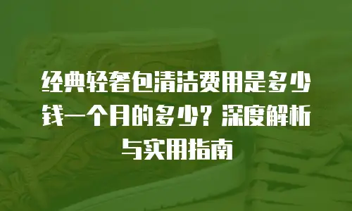 经典轻奢包清洁费用是多少钱一个月的多少？深度解析与实用指南