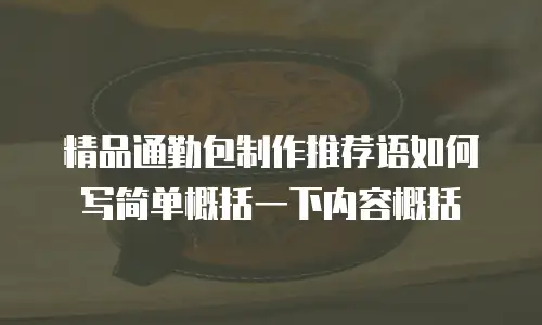 精品通勤包制作推荐语如何写简单概括一下内容概括