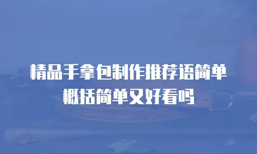 精品手拿包制作推荐语简单概括简单又好看吗