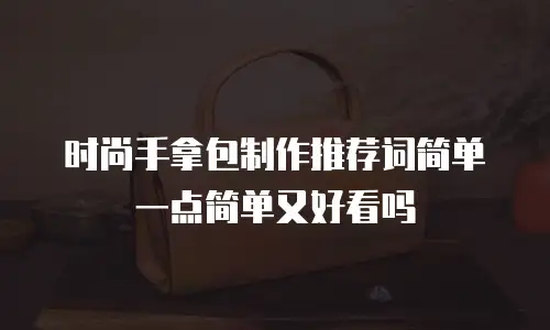 时尚手拿包制作推荐词简单一点简单又好看吗
