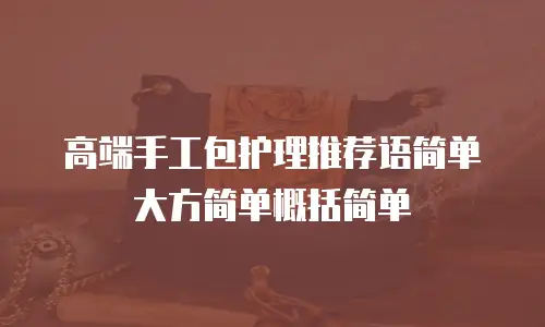 高端手工包护理推荐语简单大方简单概括简单