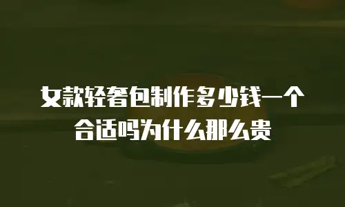 女款轻奢包制作多少钱一个合适吗为什么那么贵