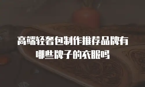 高端轻奢包制作推荐品牌有哪些牌子的衣服吗