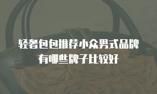 轻奢包包推荐小众男式品牌有哪些牌子比较好