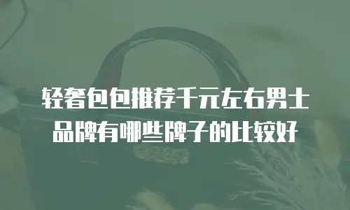轻奢包包推荐千元左右男士品牌有哪些牌子的比较好