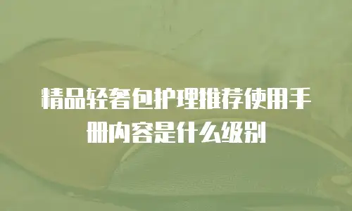 精品轻奢包护理推荐使用手册内容是什么级别