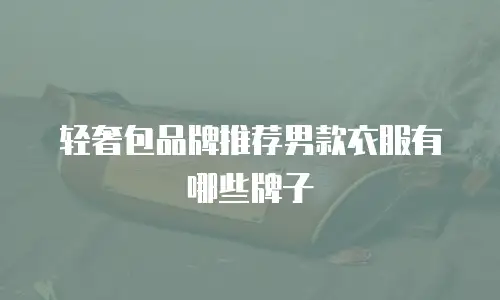 轻奢包品牌推荐男款衣服有哪些牌子