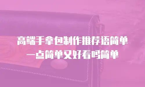 高端手拿包制作推荐语简单一点简单又好看吗简单