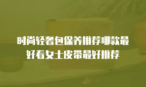时尚轻奢包保养推荐哪款最好看女士皮带最好推荐
