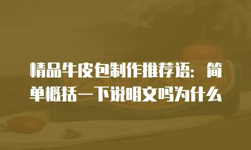 精品牛皮包制作推荐语：简单概括一下说明文吗为什么