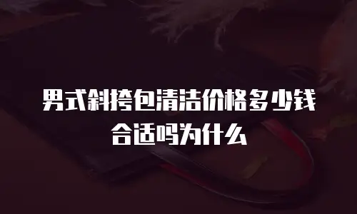 男式斜挎包清洁价格多少钱合适吗为什么