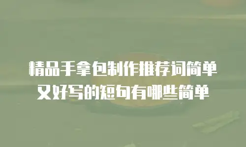 精品手拿包制作推荐词简单又好写的短句有哪些简单