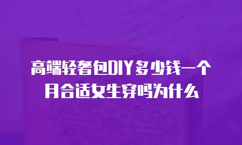 高端轻奢包DIY多少钱一个月合适女生穿吗为什么