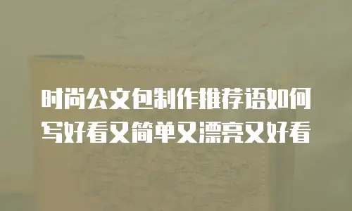 时尚公文包制作推荐语如何写好看又简单又漂亮又好看
