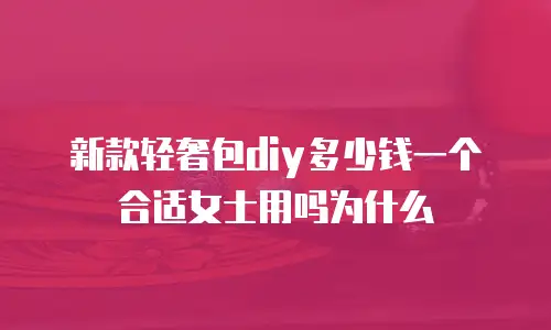 新款轻奢包diy多少钱一个合适女士用吗为什么