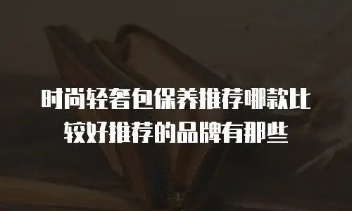 时尚轻奢包保养推荐哪款比较好推荐的品牌有那些