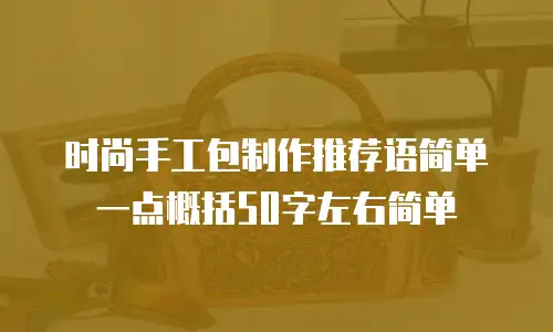 时尚手工包制作推荐语简单一点概括50字左右简单