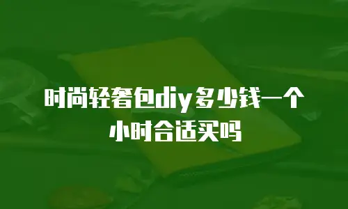 时尚轻奢包diy多少钱一个小时合适买吗